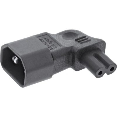 Afbeelding van C7 (haaks links/rechts) C14 stroomadapter / zwart