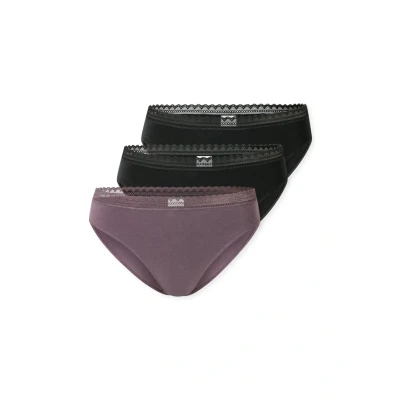 Afbeelding van Schiesser 3PACK RIO Slip, Dames, Maat: 38, Schwarz lila