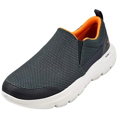 Afbeelding van Skechers Go Walk Evolution Ultra Rapid Herensneakers, Antraciet/Oranje
