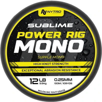 Afbeelding van Nytro Sublime Power Rig Mono Nylon Witvis Onderlijnmateriaal 100m 0,25mm 5,5kg onderlijnen
