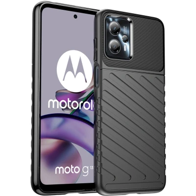 Afbeelding van iMoshion Hoesje Geschikt voor Motorola Moto G23 / G13 Siliconen Thunder Backcover Zwart