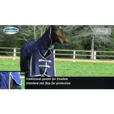 Image de Weatherbeeta Heavy Turnout Rug Combo Neck Comfitec Essential 360g Navy/Silver/Red 145/195