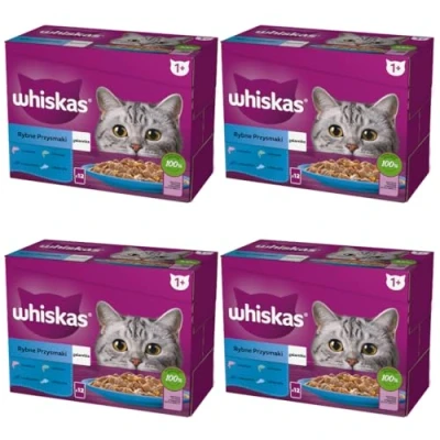 Afbeelding van 4x Whiskas Adult Multipack Vis in Gelei 12 x 85 gr