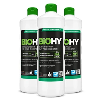 Afbeelding van BiOHY Bodemreiniger voor ruitensproeier (3 x 1 liter) Reinigingsmiddel concentraat alle wc en sproeier met natte functie schuur streepvrij inhoud 1:200 concentratie