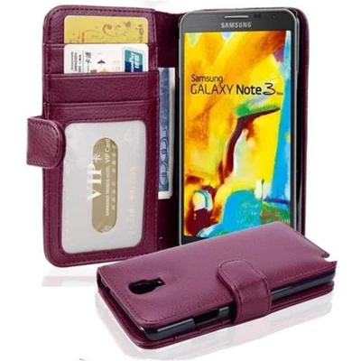Afbeelding van Cadorabo Hoesje geschikt voor Samsung Galaxy NOTE 3 NEO in BORDEAUX PAARS Beschermhoes met magnetische sluiting en kaartsleuven Book Case Cover Etui