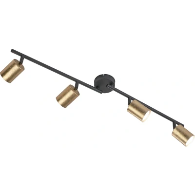 Afbeelding van Fischer &amp; Honsel Plafondlamp Vano 4x GU10 fitting incl. 1300 lumen 3000K Zwart/Goud