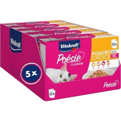 Afbeelding van Vitakraft PoÃ©sie Classique multipack natvoer gevogelte 5 verpakkingen 12x85 gr