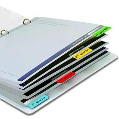 Afbeelding van Djois 3L Fr 10522 zak met 48 indextabs, bladwijzers, zelfklevende markeringen, herbruikbaar, 12 x 40 mm, verschillende kleuren
