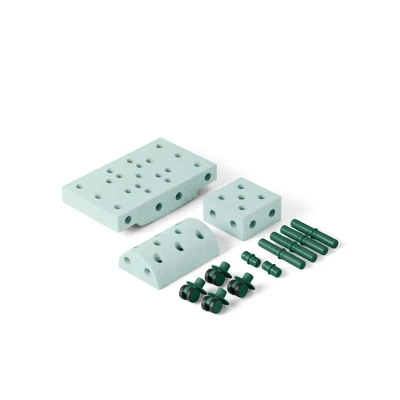 Afbeelding van Modu Curiosity Kit Zachte blokken 13 onderdelen Open Ended Speelgoed 1 2 3 jaar Ocean Mint / Forest Green