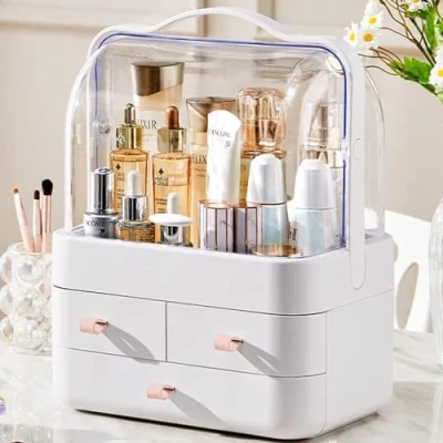 Afbeelding van RMAN® Make up Organizer voor Slaapkamer Badkamer Opbergdoos Divisie Bureau Desktop (Roze)