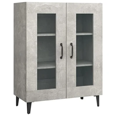 Image de vidaXL Buffet gris béton 69,5x34x90 cm bois d&#039;ingénierie812127