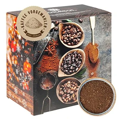 Afbeelding van Corasol Premium Flavoured Coffee Adventskalender 2021 met 24 gearomatiseerde creaties van gemalen koffie voor fijnproevers (240 g)