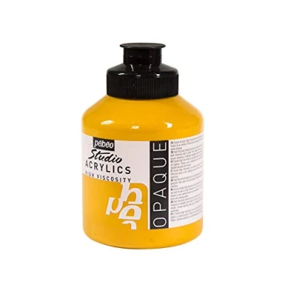 Image de Pébéo Acrylique Fine Studio Acrylics Peinture Ocre Jaune 500 ml