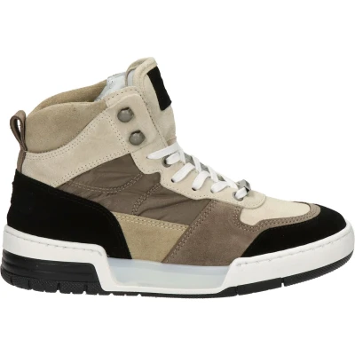 Afbeelding van Shabbies Amsterdam Revin Sneakers hoog, Dames, Maat: 37, Bruin Veloursleer