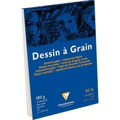Image de Bloc dessin à grain encollé 21x29,7 180 grammes 30F Blanc