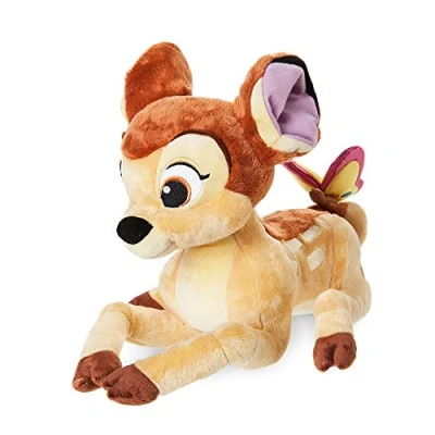 Afbeelding van Disney Store Officieel Bambi knuffeldier, 36 cm, iconisch knuffelspeelgoed met schattige vlinder op de staart, geschikt voor alle leeftijden, maat M
