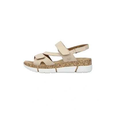 Afbeelding van Rieker Sandalen met sleehak, Dames, Maat: 41, Beige Schoenen