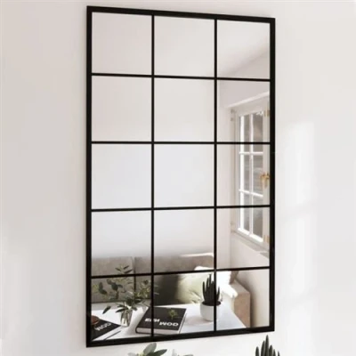 Afbeelding van Wandspiegels 6 st 100x60 cm metaal zwart