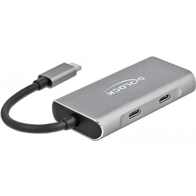 Afbeelding van Delock 63260 USB C (USB 3.2 Gen 2) multiport hub 4 poorten Grijs