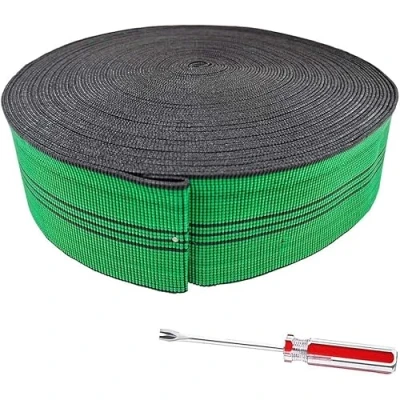 Afbeelding van 25 meter 70 mm elastische riemen voor bank, stoel, wandtapijt, alternatieve rol met hefgereedschap
