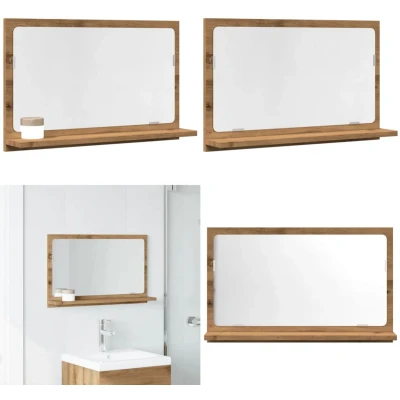 Afbeelding van vidaXL Badkamerspiegelkast 60x11x37 cm bewerkt hout artisanaal eiken