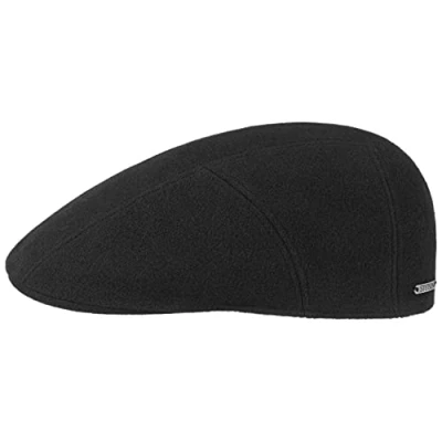 Afbeelding van STETSON Pet met kasjmier, Reid wol, voor heren, gemaakt in de EU, gavroche vizier, voering, herfst en winter, zwart.