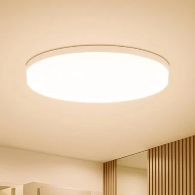 Afbeelding van Combuh Led plafondlamp, 48 W, 4.320 lm, eenvoudig te installeren, plafondlampen voor moderne slaapkamers, woonkamer, keuken, warmwit, 3.000 K, rond, Ø 30 cm