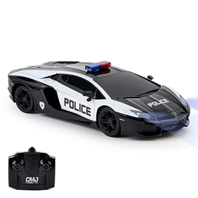 Afbeelding van CMJ RC Cars Lamborghini Aventador officieel gelicentieerde kinderafstandsbediening met functionele lichten, model auto 1:24, 27 MHz, LP700 4