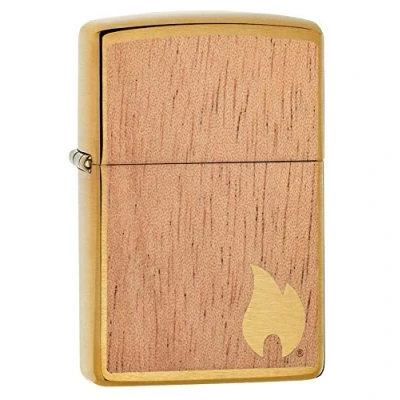 Afbeelding van Zippo Woodchuck Unisex winddichte messing aansteker met mahonie embleem
