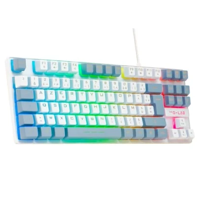 Image de Clavier Gamer KEYZ CAESIUM RGB Blanc &amp; gris TKL