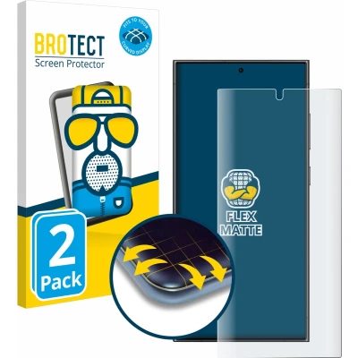 Afbeelding van BROTECT Screenprotector voor Samsung Galaxy S24 Ultra (case friendly) Folie Beschermfolie matte volledig dekking (2 Stuks)