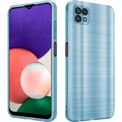 Afbeelding van Cadorabo Hoesje geschikt voor Samsung Galaxy A22 5G in Brushed Turqoise Beschermhoes Case Cover van flexibel TPU silicone design