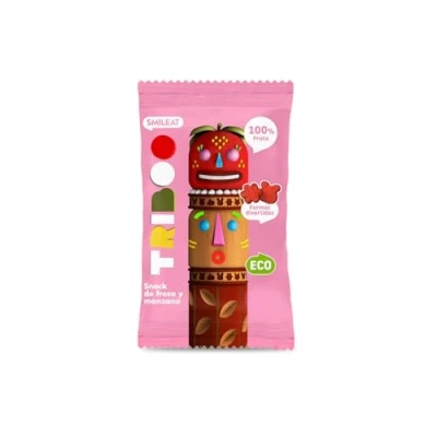 Afbeelding van Smileat Triboo fruitsnack met aardbeien en appels, natuurlijke ingrediënten, 25 g