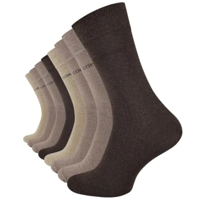 Afbeelding van VCA Cottonprime 8 paar comfortabele herensokken, bruin, zonder elastiek, van katoen, Bruin beige