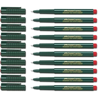 Afbeelding van Faber Castell Finepine 1511 0,4 mm, rood, 10 pennen