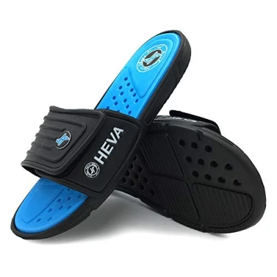 Afbeelding van HEVA Modieuze instapsandalen met open teen voor heren, Zwart en blauw