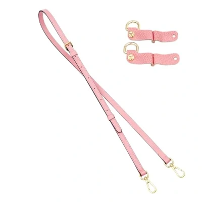 Afbeelding van Senral Vervangende riem van echt leer voor Longchamp kleine draagtassen, ombouwset crossbody tassen met zilveren sluiting (roze + zilver HW)