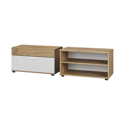 Afbeelding van Vicco BernoWandmeubel 2 delen Eik goud/wit