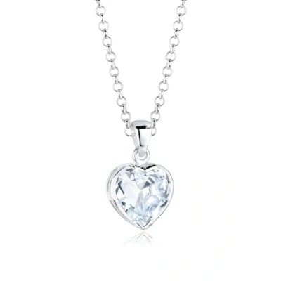 Afbeelding van Elli Classic Heart Ketting, Dames, Maat: 45, Weiß