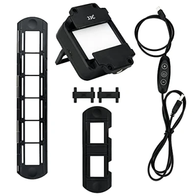 Afbeelding van JJC Slide &amp; Remake film, met montagebeugel voor dia 1 x 35 mm, stripfilmhouder en ledlicht, 6500 K 10 niveaus led lichtset negatief kopiëren