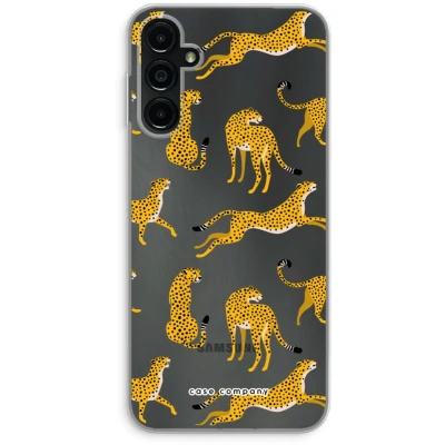 Afbeelding van Case Company® hoesje geschikt voor Samsung Galaxy A14 Luipaard Soft Cover Telefoonhoesje Bescherming aan alle Kanten en Schermrand