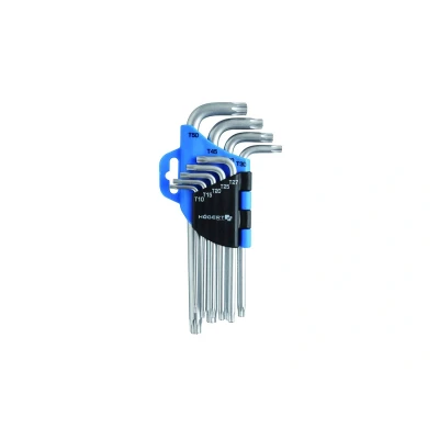 Afbeelding van Hogert Technik HT1W814 Haakse schroevendraaierset T10, T20, T25, T27, T30, T40, T45, T50 Chroom vanadium staal 9