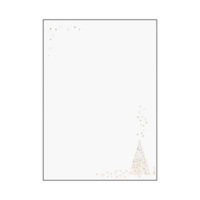 Afbeelding van SIGEL Dp084 Briefpapier, kerstboom en kerststerren, 21 x 29,7 cm, 90 g/m², wit goud, 100 vellen