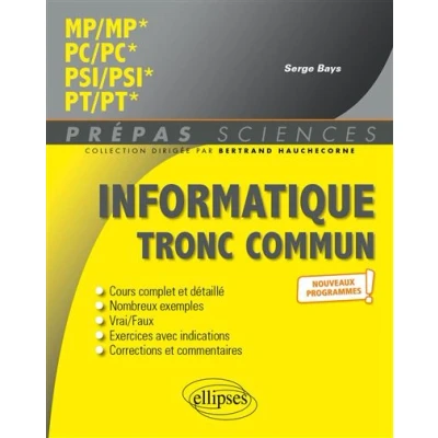 Image de Informatique tronc commun MP PC PSI PT Programme 2022