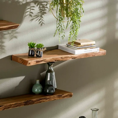 Afbeelding van Hoyz Wandplank Edge 90cm Breed Acaciahout Bruin