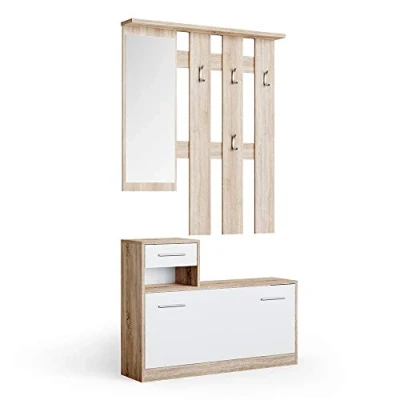 Afbeelding van Vicco Garderobe Billy, Wit/Sonoma, 25 x 191 cm