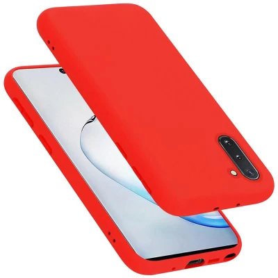 Afbeelding van Cadorabo Hoesje geschikt voor Samsung Galaxy NOTE 10 in LIQUID ROOD Beschermhoes gemaakt van flexibel TPU silicone Case Cover