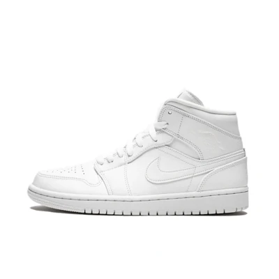 Afbeelding van Jordan AIR 1 MID Sneakers hoog, Heren, Maat: 44, Weiß Leer en imitatieleer