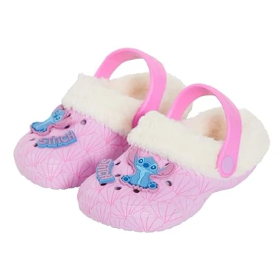 Afbeelding van Disney Stitch klompen voor meisjes met fleecevoering bedels kinderen, Roze