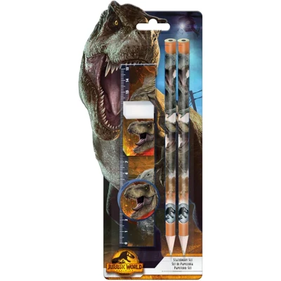 Afbeelding van Jurassic Park / World Dinosaurussen Teken Schrijfset 5 delig (stationairy set)